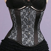 Blue and Black Lace Corset