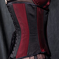 Burgundy and Black Silk Corset
