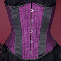 Purple and Black Silk Corset