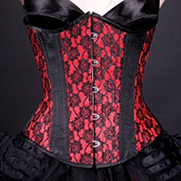 Red and Black Lace Corset